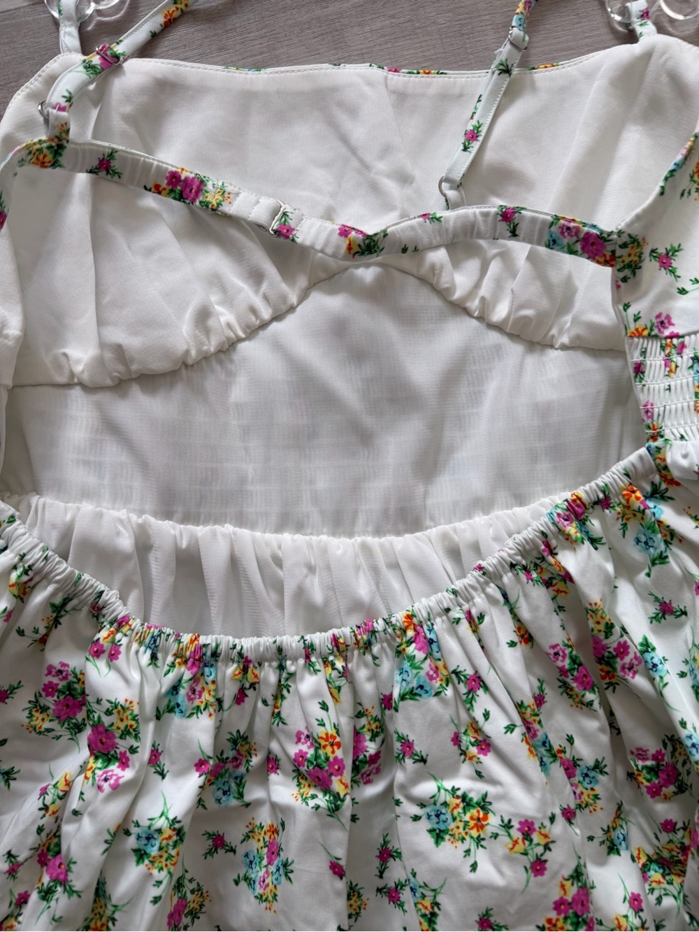 For Love And Lemons White  dress with Multicolor Floral Trim - Picture 13 of 13